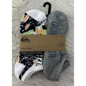 Quicksilver Low Cut Socks Mens 5 Pairs For Shoe Size 6-12 NWT
